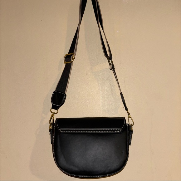2/$30 Saddle Black PU Shoulder Bag Adjustable Strap - Picture 3 of 12